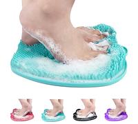 AXLOFO® Tappetino per Piedi Scrubber, Pad Massaggio Doccia Piede Spazzola Antiscivolo con Ventose, per la cura dei piedi, circolazione del piede e riduce il dolore ai piedi (mat-green)