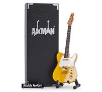 AXMAN Noddy - Supporto per chitarra in miniatura, motivo "Regali musicali", scala 1/4 ornamentale, fatta a mano, scatola di visualizzazione