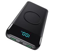 AXNEB Power Bank Wireless 25W PD3.0+QC4.0, 26800mah Caricatore Portatile Wireless 15W Ricarica Rapida con 4 Uscite Caricabatterie per iPhone Galaxy Xiaomi Huawei OPPO-Nero opaco