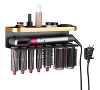 AXNSATRE - Supporto da parete per asciugacapelli per Dyson - Stazione porta asciugacapelli senza foratura per Dyson Airwrap, organizer con adesivo per duplicati Dyson Airwrap, rack di stoccaggio nero