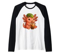 Axolot - Zaino con Tartaruga Boba Tea Kawaii Axolots Amante Maglia con Maniche Raglan