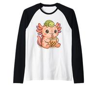 Axolot - Zaino con Tartaruga Boba Tea Kawaii Axolots Amante Maglia con Maniche Raglan