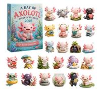 Axolotl Advent Calendar 2026, 24-Day Countdown with 24 Acrylic Charms | Count down to Christmas with 24 surprise axolotl charms ready to hang, collect, and display.