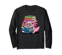 Axolotl Adventures Book Lover Lettura Divertente Maglia a Manica