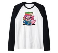 Axolotl Adventures Book Lover Lettura Divertente Maglia con Maniche Raglan