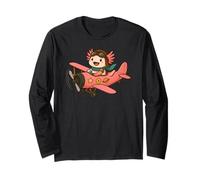 Axolotl Aircraft Aviator Pilot Amante degli animali Ragazzi Ragazze Bambini Maglia a Manica