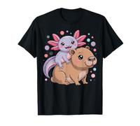 Axolotl And Capybara Kawaii - Simpatico Design con Animali Maglietta