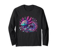 Axolotl Art Azteco Salamandra Messicana Messico Cinco De Mayo Maglia a Manica