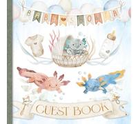 Axolotl Baby Shower Guest Book: Full Color Gender Neutral, Watercolor Axolotl Theme - Includes Gift Log, predictions and advice, photo & notes pages ... design for either Boy or Girl baby shower.