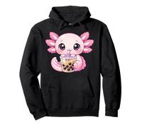 Axolotl Bere Boba Tea Kawaii Tapioca Bubble Milk Tea Felpa con Cappuccio