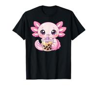 Axolotl Bere Boba Tea Kawaii Tapioca Bubble Milk Tea Maglietta