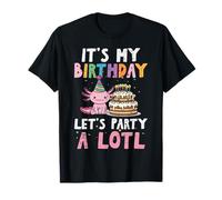 Axolotl Birthday Lets Party A Lotl Carino Bday Bambini Donne Uomini Maglietta