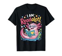 Axolotl Books I Am Readsalotl Reading Bookworm Ragazze Bambini Maglietta