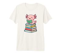 Axolotl Books Readsalotl Reading Bookworm Maglietta Premium