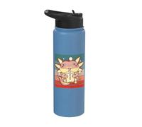 Axolotl Bubble Tea Cute Chubby Adorabile Adorabile felice Stainless Steel Insulated Water Bottle