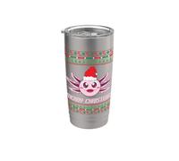 Axolotl Buon Natale Bicchiere termico in acciaio inox doppia parete