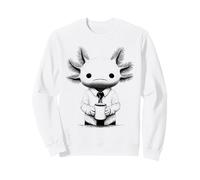Axolotl caffè Ufficio Divertente Arte Illustrazione Felpa