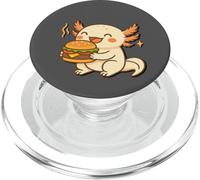 Axolotl che mangia hamburger, simpatico regalo in stile kawaii, divertente axolotl PopSockets PopGrip per MagSafe