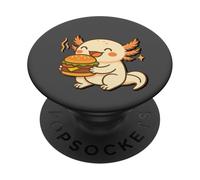 Axolotl che mangia hamburger, simpatico regalo in stile kawaii, divertente axolotl PopSockets PopGrip Adesivo