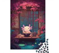Axolotl che mangia noodles Puzzle in Legno 1000 Pezzi Adulto Per Gioco Familiare Gioco Education Decorazione Interna Unica Regalo Per Amore E Amico Stress Relief 1000pcs (75x50cm)