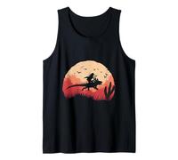 Axolotl Cowboy Silhouette Far West Tramonto Canotta