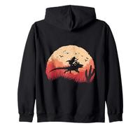 Axolotl Cowboy Silhouette Far West Tramonto Felpa con Cappuccio