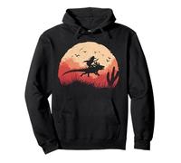 Axolotl Cowboy Silhouette Far West Tramonto Felpa con Cappuccio