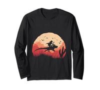 Axolotl Cowboy Silhouette Far West Tramonto Maglia a Manica