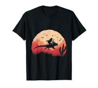 Axolotl Cowboy Silhouette Far West Tramonto Maglietta