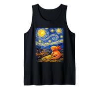 Axolotl - Divertente Dipinto Ispirato a Van Gogh, Motivo: Notte Stellata Canotta