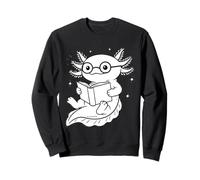 Axolotl Divertente Legge Libro Topo di Biblioteca Nerd Felpa