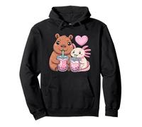 Axolotl E Capybara Bere Bubble Tea Kawaii Ragazze Bambini Felpa con Cappuccio