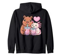 Axolotl E Capybara Bere Bubble Tea Kawaii Ragazze Bambini Felpa con Cappuccio