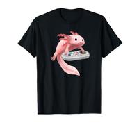 Axolotl Fish Playing Video Game White-Axolotl Lizard Gamers Maglietta