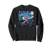 Axolotl Fish Prehistoric Starry Night Van Gogh Style Felpa