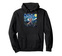 Axolotl Fish Prehistoric Starry Night Van Gogh Style Felpa con Cappuccio