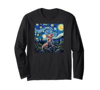 Axolotl Fish Prehistoric Starry Night Van Gogh Style Maglia a Manica