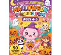 Axolotl & Friends Halloween Coloring Book Ages 4-6: 50 Bold & Easy Coloring Pages