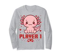 Axolotl Gamer Couple Capybara Retro Pixel Arcade Maglia a Manica