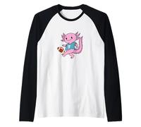 Axolotl Gioca a Football Americano Maglia con Maniche Raglan