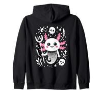 Axolotl Kawaii Teschio Cute Horror Pastel Goth Design Felpa con Cappuccio