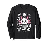 Axolotl Kawaii Teschio Cute Horror Pastel Goth Design Maglia a Manica