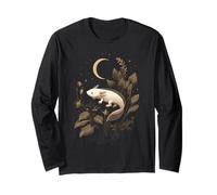 Axolotl Lover Dark Botanical Celeste Mezzaluna Maglia a Manica