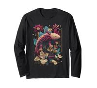 Axolotl Lover Dark Botanical Celeste Mezzaluna Maglia a Manica