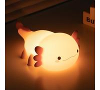 Axolotl Luce Notturna Bambini, 2 Modalità di Luces, Ricaricabile Lampada Touch Peach con 20 Minuti Timer, Luce Notturna Neonato Cameretta Bambina