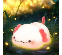 Axolotl Luce Notturna Bambini, Silicone Lampada Notturna per Bambini, Lucina Notte Bambini Ricaricabile con Timer, Axolotl Luce Notturna Neonato Regalo Neonato, Kawaii Decorazioni Camera da Letto
