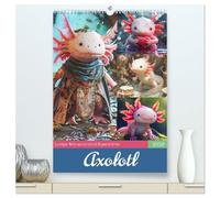 Axolotl. Lustiger Schwanzlurch mit Superkräften (hochwertiger Premium Wandkalender 2026 DIN A2 hoch), Kunstdruck in Hochglanz: Axolotl Abenteuer für ein Jahr voller Lurch-Schabernack