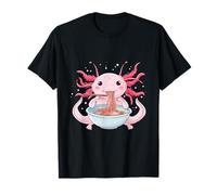 Axolotl Mangiare Ramen Noodles Opera d'Arte Axolotl Noodle Art Maglietta