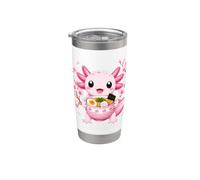 Axolotl Mangiare Ramen Sakura Cherry Blossom Tagliatelle giapponesi Bicchiere termico in acciaio inox doppia parete