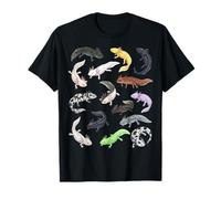 Axolotl Morphs Tipi di Axolotls Scienza Estetica Biologia Maglietta